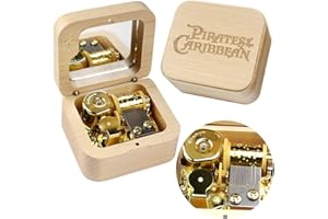 Sinzyo Davy Jones Scatola Musicale Vintage in Legno Movimento a orologeria Regalo di Natale San Valentino Compleanno (Nota Musicale di Acero)