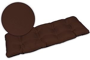 SuperKissen24. Cojín para Banco Exterior 140x50 cm Asiento Cómodo e Impermeable para Bancos y Columpios de Jardín, Terraza - Marrón