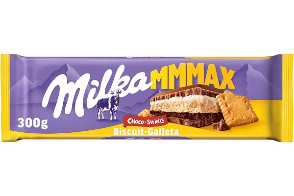 Milka MMMAX Choco Swing Tableta Grande Chocolate Leche, Galleta, Cacao, 300g