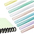 10 Pcs Binding Combs 30 Rings Comb Binding Spines Coil Binding Machine Plastic Spiral Book Binder for Teacher Student Document Notebook File Making, Mixed Colors, 1/2 Inch