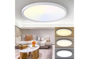 Yexati Deckenlampe LED Deckenleuchte 18W,Led Deckenleuchte 3 Farben zur Auswahl 6500K 4000K 3000K,Badlampe Decke IP44 für Flur Schlafzimmer Balkon Wohnzimmer Büro Küche Keller Ø230