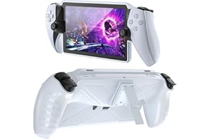 Gorixer Schutzhülle für Playstation Portal mit Kickstand, Silikon Flexible Soft Case Protector Stand, voller Schutz & Anti-Rutsch-Griff Abdeckung Zubehör für PS Portal Remote Player-Weiß