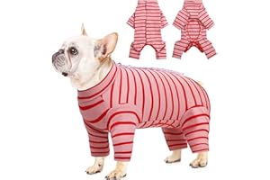 Dolahovy Dog Surgery Recovery Suit,Pet Recovery Shirt Cone E-Collar Alternative Pet Vest for Abdominal Wounds Medical Dog Bodysuit with Legs for Female Male Small Medium Dogs Cats (M, Red)