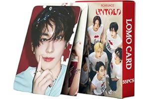 PYAJUU ENHYPEN Photocards Kpop ENHYPEN Romance : Untold Album Photocards 55pcs Enhypen Lomo Cards Untold Photo Cards ENGENE Merch (RED)