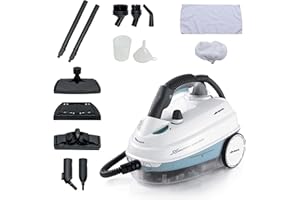 Ariete 4146 X-Vapor Deluxe Steam Cleaner for Floors, Carpets, Car Upholstery, Garments & Windows, 8 Minutes Heat Up Time