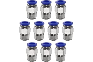 QUARKZMAN 10 st tryckbeslag 8 mm OD-rör x 1/4 tum NPT-gänga rak hane snabb kontakt kopparluftsrör för industriellt luftsystem PC8-N02