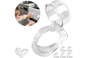 YOUR DAY MATE Boutons de sécurité pour cuisinière, 6 paquets, en transparent, pour boutons de commande avec Ø max. 47 x 37 mm, distance min. 57 mm entre les boutons, boutons de cuisinière sécurité bébé