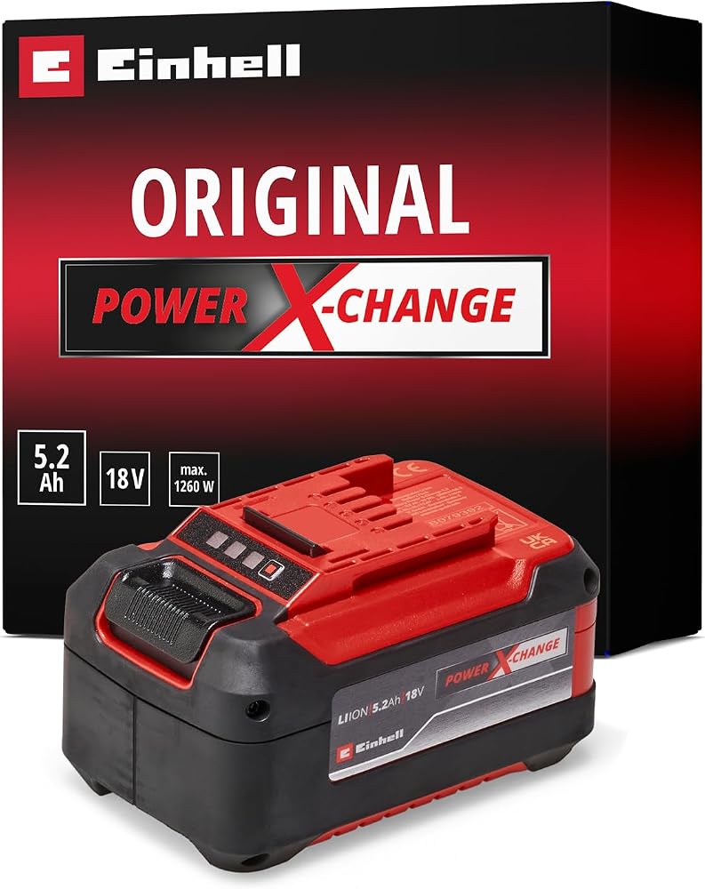 Einhell Orijinal 18 V 5,2 Ah PXC Akü 4511437 | 1260 W | PXC | Li-ion | ABS | LED gösterge | şarj cihazı dahil değildir