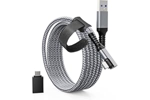 Tiergrade Link Cable 3M compatibile con Quest2 / Pico 4, USB A to C Accessori per cavi con trasferimento dati da 5 Gbps, cavo USB3.0 intrecciato in nylon per cuffie VR e PC da gioco