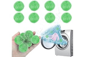 4MODLR Boule Anti Poils Machine à Laver, Lot de 8 Boules de Séchage Nylon Résistant Au Décolorage pour Friction Accrue pour Un nettoyage Efficace Des Poils et Salissures Réduire l'enchevêtrement