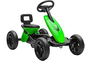 AIYAPLAY Pedal Go Kart for Kids, Children Ride-On Race Car with Silent EVA Tyres, for 2-5 Years, Green