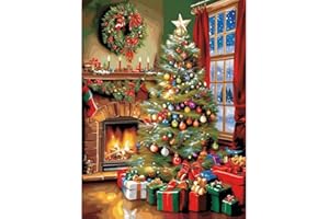 Viart Christmas Paint by Numbers for Adults-Christmas Tree Painting by Numbers for Adults, Paint by Number Kits for Home Decoration 16x20inch