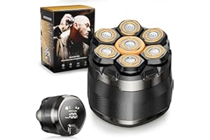 ‎DYOONOER Dyoonoer Bald Razor Men's Electric: Bald Waterproof 7D Flexible Head Shaver - Magnetic Floating Head with LED Display - Ideal for Sensitive Skin and Travel Care