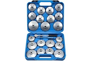 GEARMONSTER 23 TLG Alu Ölfilterkappen Satz Ölfilter Werkzeug Spezialwerkzeug Kfz Öl Wechsel Universalwerkzeug Ölfilterschlüssel Druckguss Werkzeug-Set zum Entfernen von Ölfilterkappen