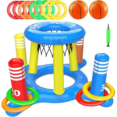 Cerceau De Basket Flottant Pour Piscine - 18x18x26 Pouces Avec 2 Balles - Jeu Aquatique Pour Enfants Et Adultes