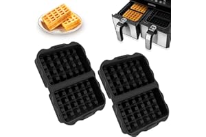 Luziyun Pack of 2 Waffle Insert Silicone Accessories for Ninja AF400EU AF451EU SL400EU AF500EU Hot Air Fryer, Reusable, Waffle Accessories, Compatible with Air Fryer, Belgian Waffle Iron, Silicone