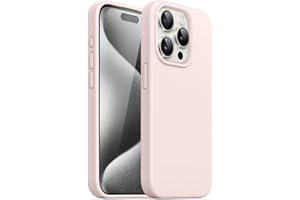 ‎JETECH JETech Silikonowy Etui dla iPhone 15 Pro 6,1 Cala, Jedwabisty Miękki w Dotyku Futerał Ochronny na Całe Ciało, Odporny na Wstrząsy Case (Jasnoróżowy)