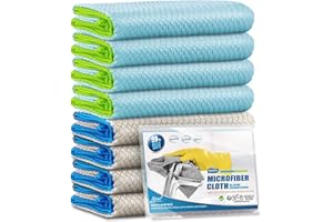 Ekedalen 8X Paño de Limpieza Magico, Bayetas Microfibras Cristales Sin Rayas, Paños de Cocina, Balletas Microfibra Coche, Trapos de Platos, Automóviles Ventanas Espejos Baños Oficinas, 40x30 cm
