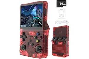 ZIKYNN R36S Retro Handheld Game Console with 3.5" IPS Display, 64/128GB and 21,000+ Classic Games, Open Source Linux System, Screen Portable Pocket Video Player (Red-64G)