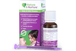 Award Winning Nature & Nurture Baby & Child Vitamins. The Vegan-Friendly Gentle Liquid multivitamin Drops for Babies, Toddlers and Children. Made in The UK. 60 Doses.