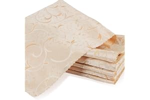 Servilletas de Tela Doradas para Mesa, FainFun Juego de 6 Servilletas de Mesa de Tela, Servilletas de Tela Navidad, 48 x 48cm, Cuadradas, para Fiestas en Interiores y Exteriores y Uso Diario