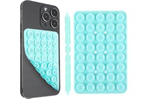 GEEHUA Support de téléphone en silicone double face à ventouse, support mains libres pour selfies, vidéos, miroir antidérapant, support de téléphone pour la plupart des téléphones (bleu)