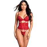 New Dreams Fantezi Kadın Siyah Dantel Body, Dantelli Şık Jartiyer Gecelik, İ&ccedil; Giyim, Bodysuit