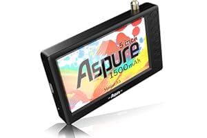 aspure Pocket 5 Inch Portable Digital DVB-T2 TFT HD Screen Freeview LED Mini TV with USB,TF Card input.Built-in Recharge Battery Television/Monitor for outdoor -D5…
