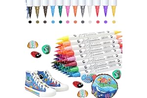 Aszaui 48 Couleurs Feutre Acrylique,Marqueur Acylique,Feutre Peinture Acrylique,pour la Peinture de Roches, Céramique, Pierre, Verre, Bois, Métal et à diverses surfaces lisses.