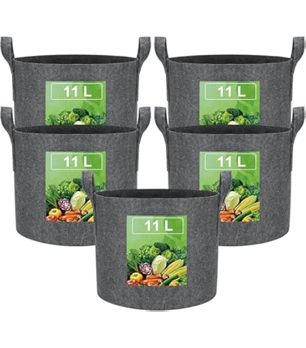Growerz GrowPotz Lot De 5 Sacs De Culture Ronds Haute Résistance 15 L