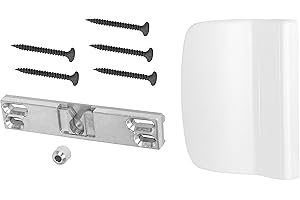 ADGO Klamka Uchwyt Pochwyt Zatrzask Balkonowy do Drzwi Balkonowych Tarasowych, Uchwyt Palacza na Balkon Taras do Zamykania Przymykania Drzwi Okien, Odporny na Promieniowanie UV, ASA Biały, 1 sztuka