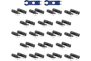 SOLARTRONICS Lot de 6 paires de connecteurs solaires mâle/femelle - Étanche IP67 - Connecteur PV compatible avec MC4 - Connecteur pour câble solaire de 4 mm² à 6 mm² - Avec clé de serrage solaire