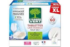 L'arbre vert Tablettes Lave-Vaisselle Hydrosolubles tout en 1 60 Doses Nouveau