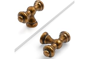 Coinkoly 10 Pack Antique Brass Cabinet Knobs - Single Hole Drawer Knobs for Cupboards & Wardrobes
