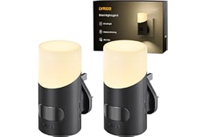 Lyridz Night Light Plug in Wall with Motion Sensor Up-and-Down Glowing, Smart Dimmable Warm White Motion Sensor Night Light Ideal for Hallway Bedroom Stairs Washbasin, 2 Pack