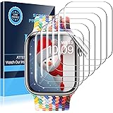 LK Pack of 6 Screen Protectors Compatible with Apple Watch Series 7 41 mm, Compatible with Case Bubble-Free Clear HD Soft TPU