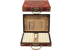 TINMAGI Mahjong，Mahjong Ratstone，Mahjong Set，Tragbares traditionelles chinesisches Mini-Mahjong-Spiel mit 144 Steinen für Familienspiele, Partys und lustige Spiele für Erwachsene zum Zeitvertreib.