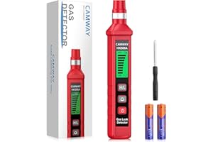 CAMWAY Combustible Gas Leak Detector, Audible & Visual Alarms, Portable Sniffer to Locate Methane & Propane Leaks 300–10000 PPM, Fast Response, Easy-to-Use Design for Home & Industrial Safety