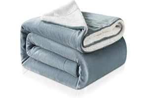 RATEL Coperta Pile Matrimoniale Sherpa Grigio Chiaro 150×200cm, Reversibile in Microfibra Per Letto e Divano- Fluffy di Alta Qualità Calda Coperta in Pile Plaid Spessa Coperta