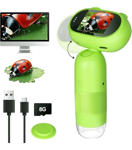 Acoath Digitales Mikroskop Für Kinder - 500x Vergrößerung Mit 2 Zoll Bildschirm