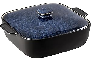 vancasso serie Simo Teglia da Forno Rettangolari con Copercio, Rostiera in Stoneware, Lasagniera per Lasagna e Dolci