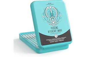 BASE LABORATORIES Base Labs Anti-Keloid Tupfer Piercing Pflege | Tupfer zur Wunddesinfektion von Piercings | Sanfte Sterile Kochsalzlösung zur Wundversorgung von Ohren-, Nasen-, Nabel- und Körperpiercings | 40 Tupfer