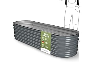HOFGARTEN ® QuickGrow Orto Rialzato da Esterno in Acciaio Zincato | Inossidabile | Cassoni Orto con Fondo Aperto | 200L x 60P x 42A cm | Ortaggi, Erbe, Fiori (Antracite)