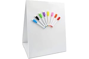 HEBAYY Magnetische Tisch-Desktop-Staffelei/Whiteboard mit 8 trocken abwischbaren Markern als Bonus. Doppelseitig und selbststehend (32 x 41 cm);