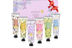 TENUISKFT 6er Handcreme Weihnachten Kleine Geschenk für Frauen,Mini Handcreme Frauen 30,0g Tube: Handcreme für sehr trockene Hände,Natürliche Feuchtigkeitscreme Handcreme Set Geschenkset (Geschenkbox aus Blech)