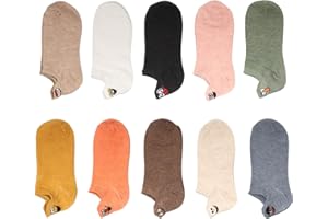 Razatik Lustige Damen Socken, 10-Paar Bunte Socken Niedlich Ausdruck Socks Baumwolle Gestickte Sneakersocken Nicht Rutschend sportsocke