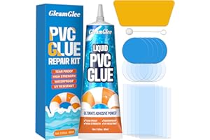 GLEAMGLEE Inflatable Puncture Repair Kit – Heavy-Duty Waterproof PVC Glue & Patches for Hot Tubs, Pools, Air Beds, Boats, Kayaks, Canoes, Spas & More – Includes Repair Glue, Patches & Applicator Tool - 80ml