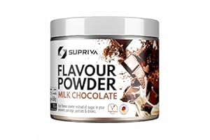 SUPRIVA Flavour Powder-Milk Chocolate, Only 4kcal/Serving, Sugar-Free Sweetener, High in Fibre, Delicious Flavour, Craving Control, Supports Weight Management, For Food, Drinks & Baking, 66Servings