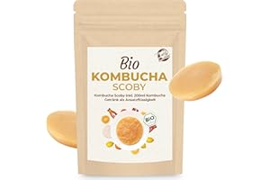 ‎CURLY SUPERFOOD Curly Superfood Bio Kombucha Pilz aus deutscher Herstellung - Kombucha Tee einfach selbst herstellen mit vitalem Scoby + 200ml als Ansatzflüssigkeit