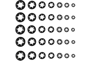 YouU 200 Piezas 7 Tamaños Arandelas para Sujeción Acero con Cierre de Estrella con Caja de Almacenamiento